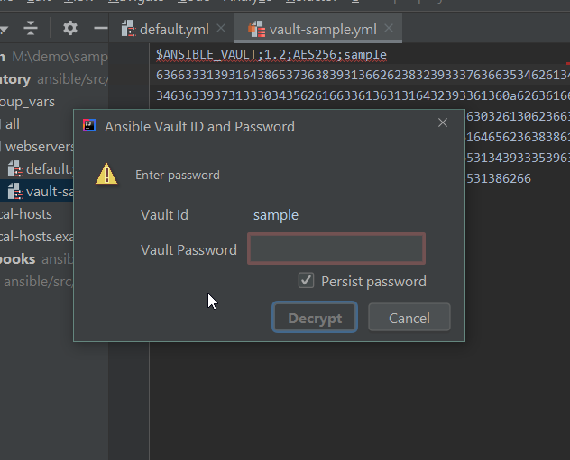 Ansible Vault Editor - IntelliJ IDEs Plugin