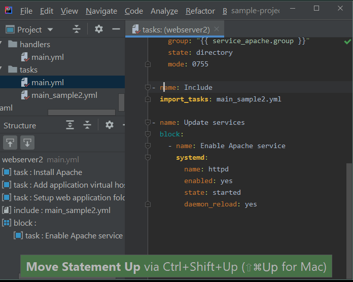 Movement of Ansible Task