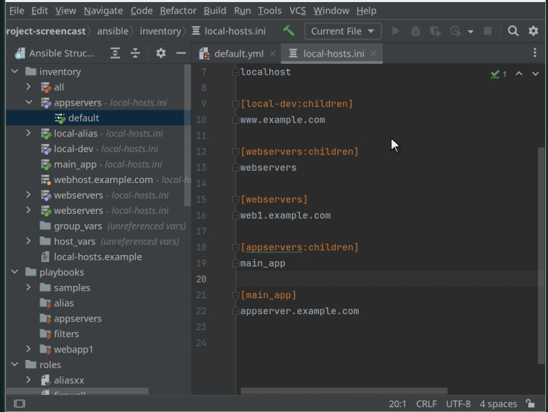 Navigation in inventory files